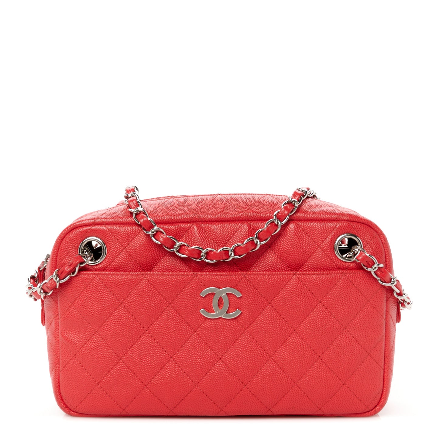 Caviar Quilted Camera Case Dark Pink
