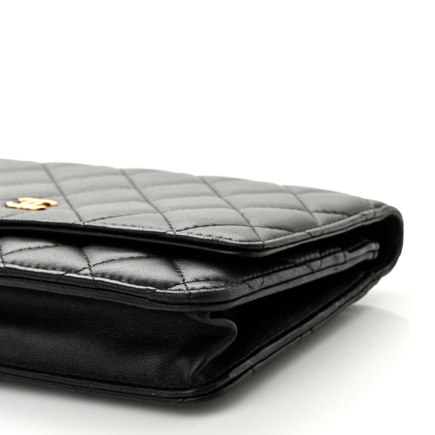 Chanel Lambskin Quilted Wallet On Chain WOC Black 11 of 11