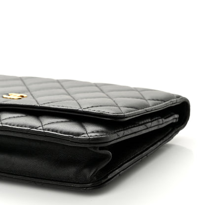 Chanel Lambskin Quilted Wallet On Chain WOC Black 11 of 11