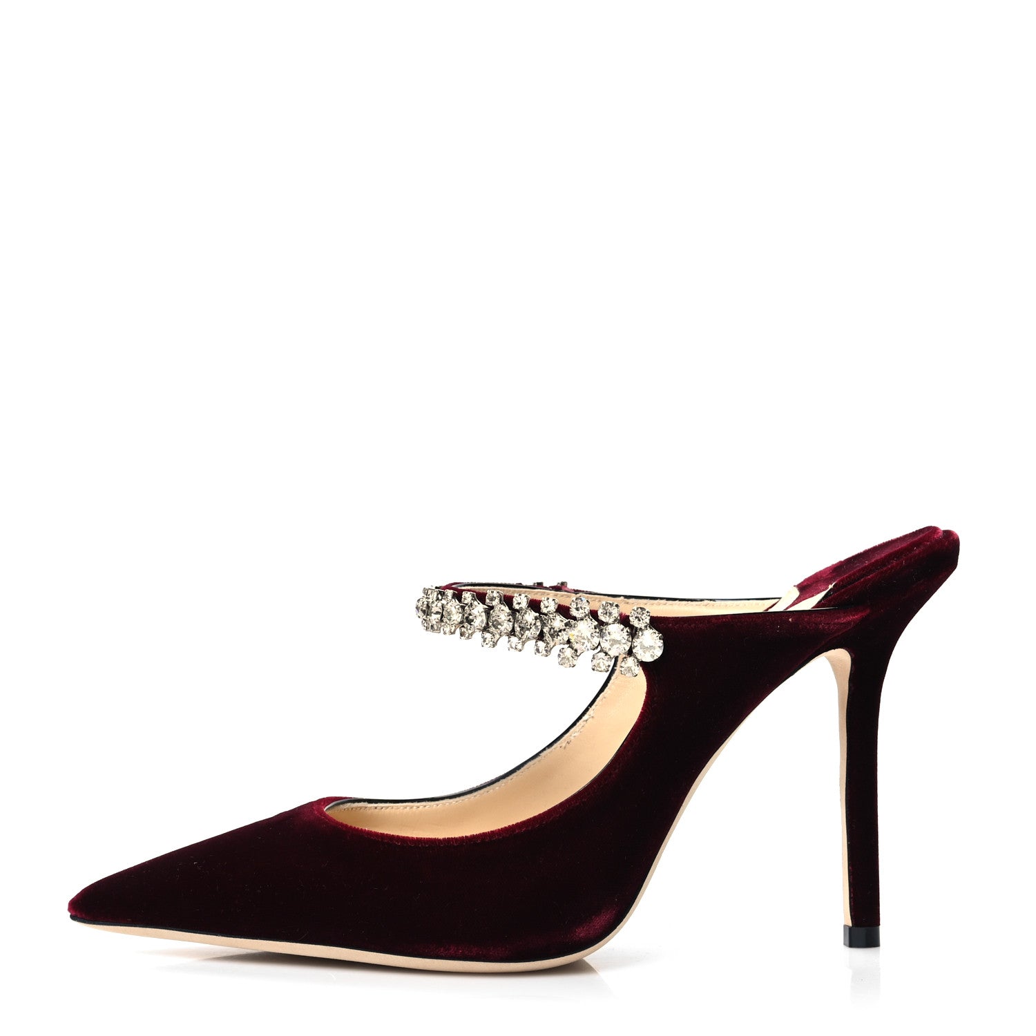 Jimmy Choo Velvet Crystal Bing 100 Pumps 40 Burgundy 1 of 7