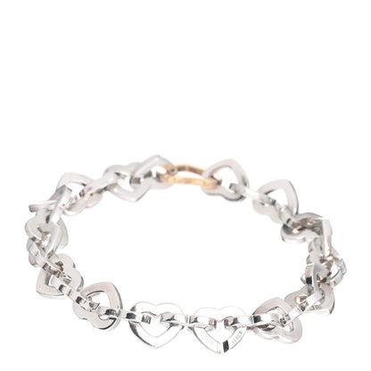 Tiffany Sterling Silver 18K Yellow Gold Heart Links Bracelet 3 of 4