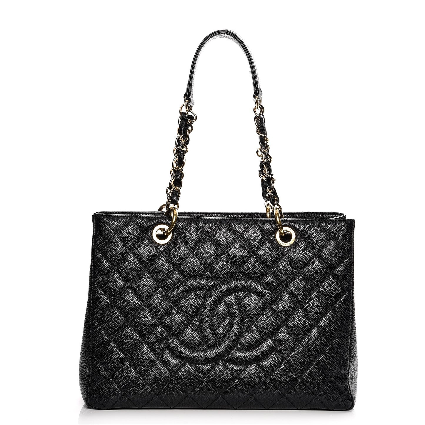 Caviar Quilted Grand Shopping Tote GST Black