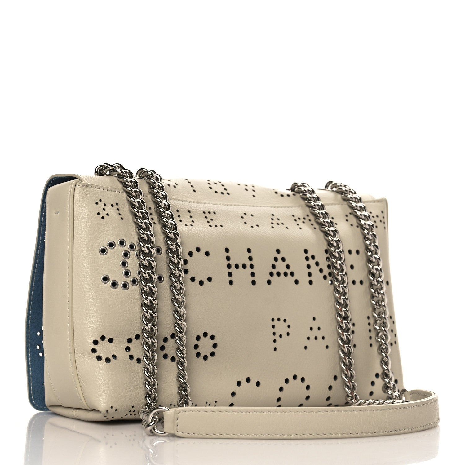 Chanel Calfskin Tweed Eyelet Flap Beige 4 of 10
