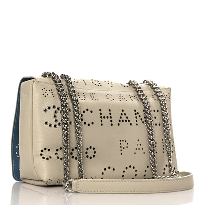 Chanel Calfskin Tweed Eyelet Flap Beige 4 of 10