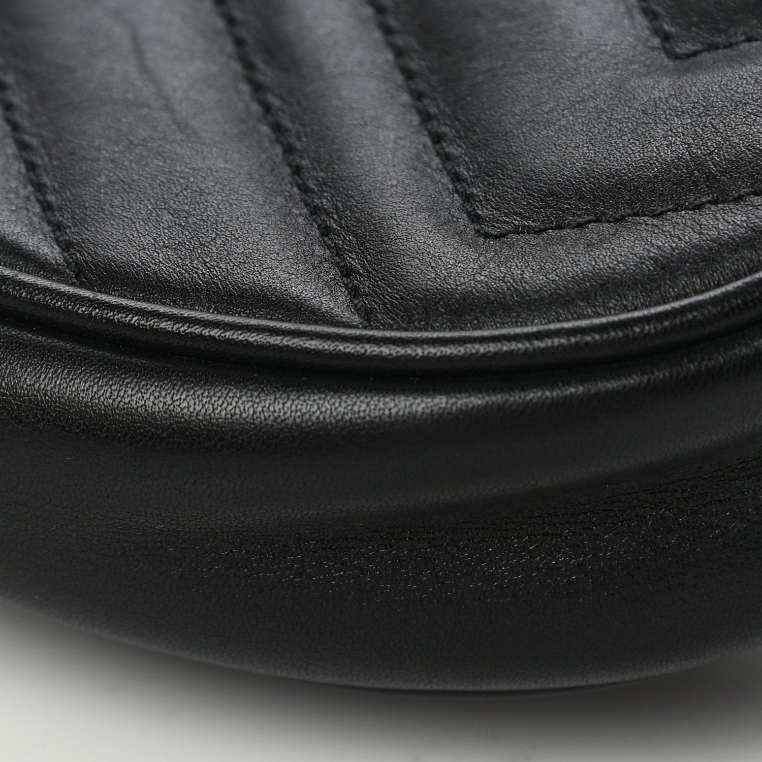 Gucci Calfskin Matelasse GG Marmont Belt Bag 85 34 Black 5 of 12