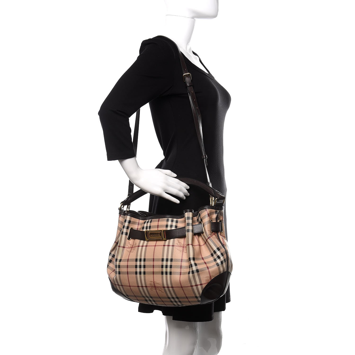 Burberry Haymarket Check Medium Willenmore Hobo Chocolate 2 of 14