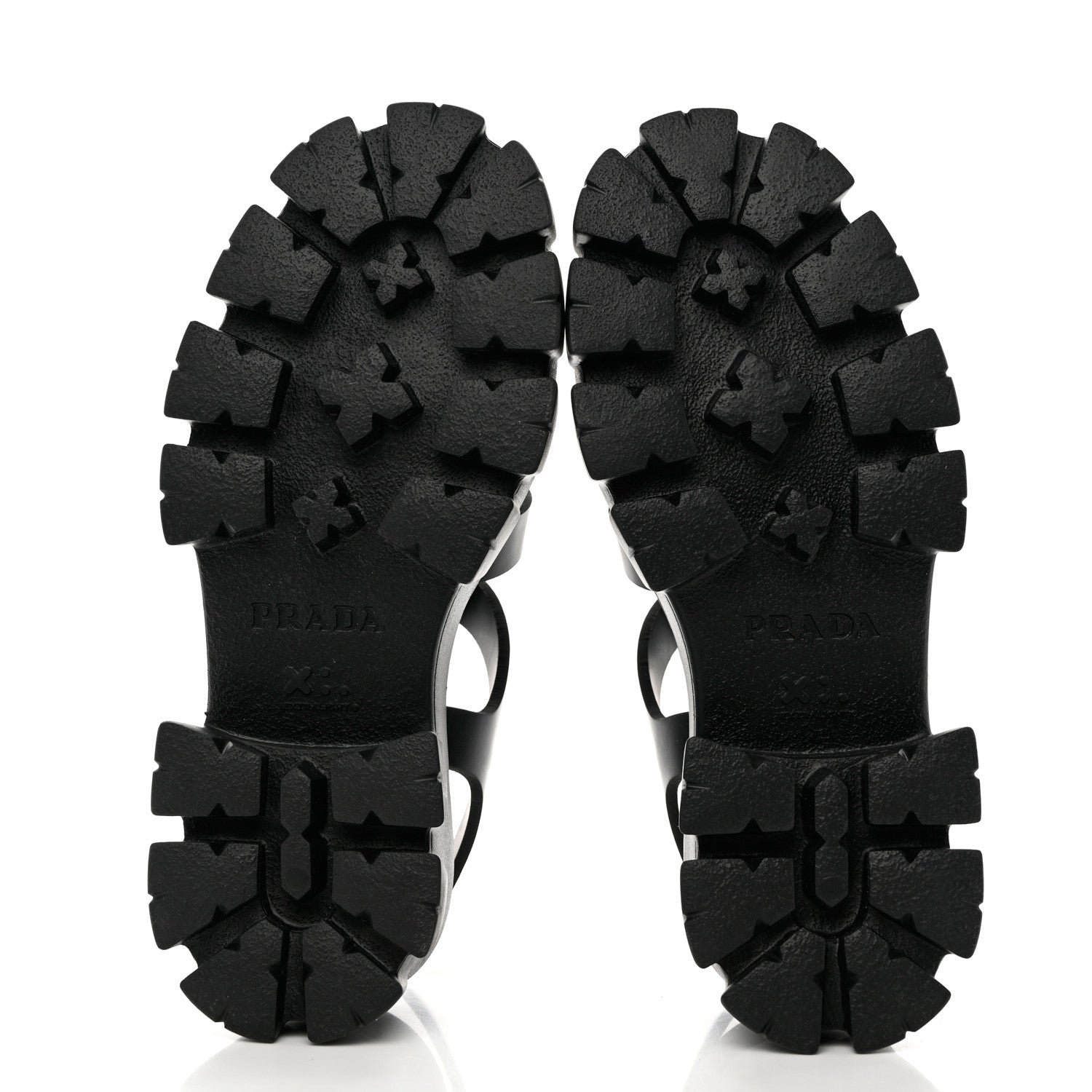 Prada Foam Rubber Triangle Logo Monolith 55mm Cage Sandals 39 Black 5 of 8