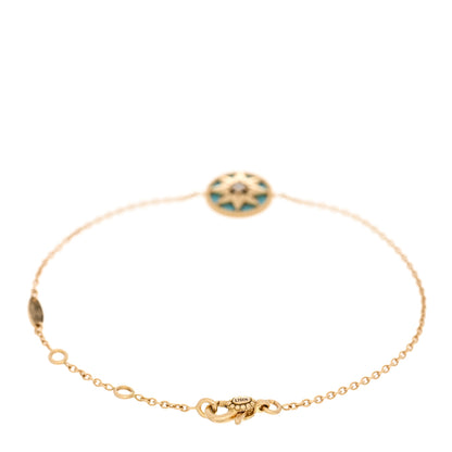 Christian Dior 18K Yellow Gold Diamond Turquoise Rose des Vents Bracelet 2 of 3