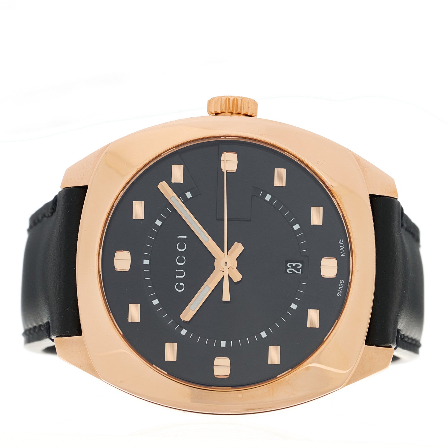 Gucci Stainless Steel Calfskin 40mm GG2570 Quartz Watch Black 2 of 4