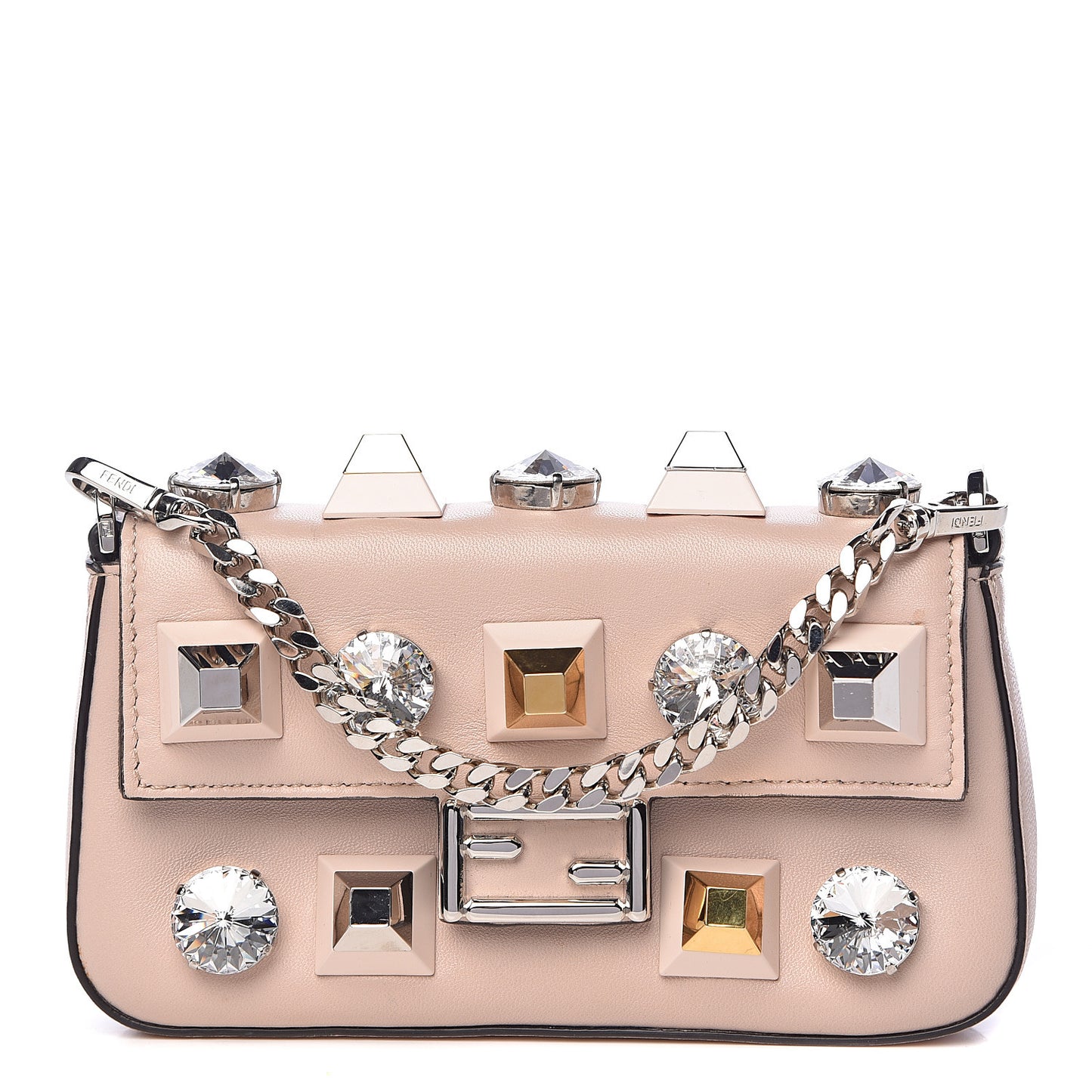 Lambskin Crystal Studded Micro Baguette Plaster
