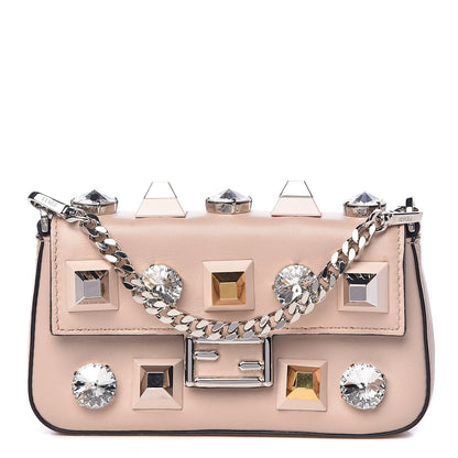Fendi Lambskin Crystal Studded Micro Baguette Plaster 1 of 10