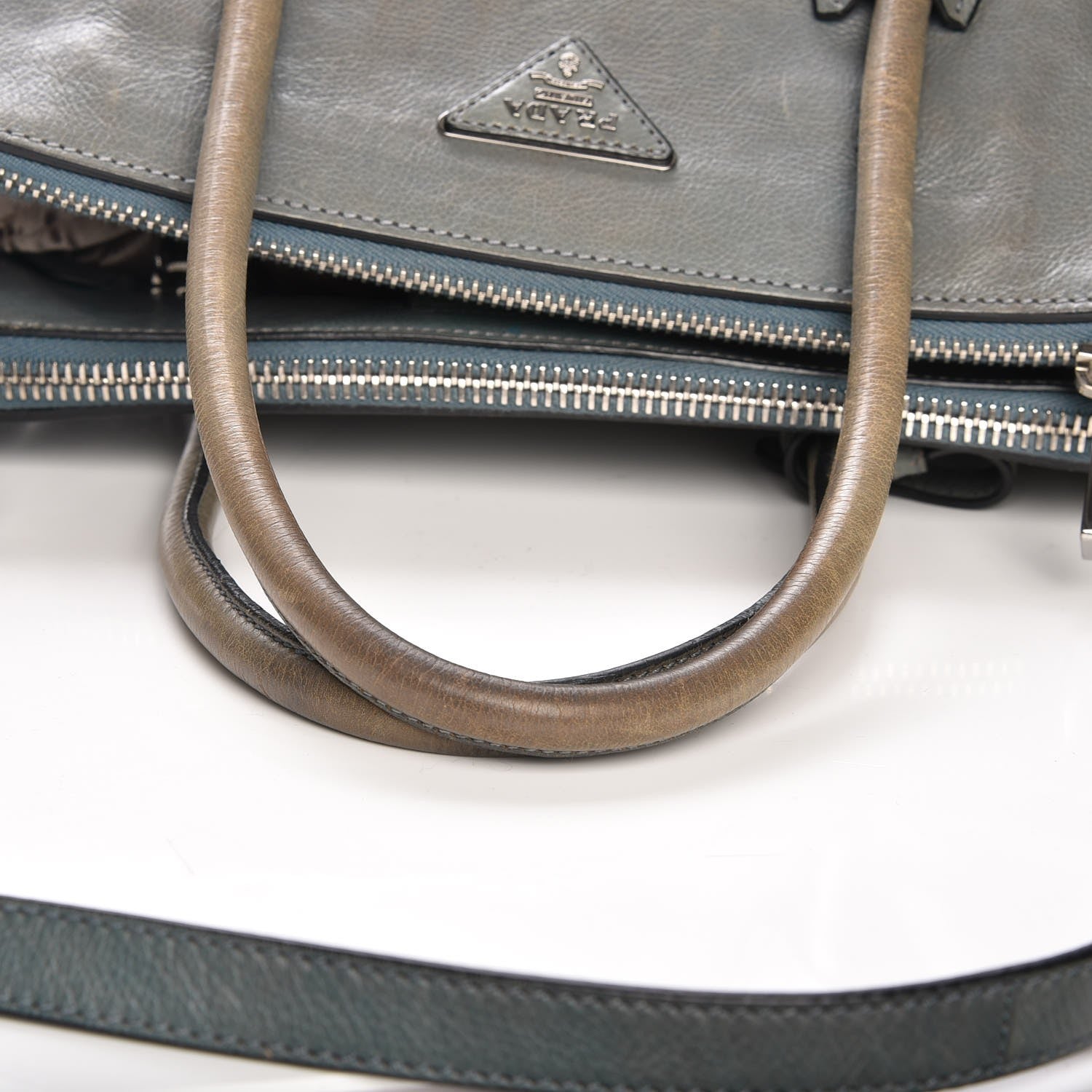 Prada Glace Calf Twin Pocket Tote Marine 13 of 15