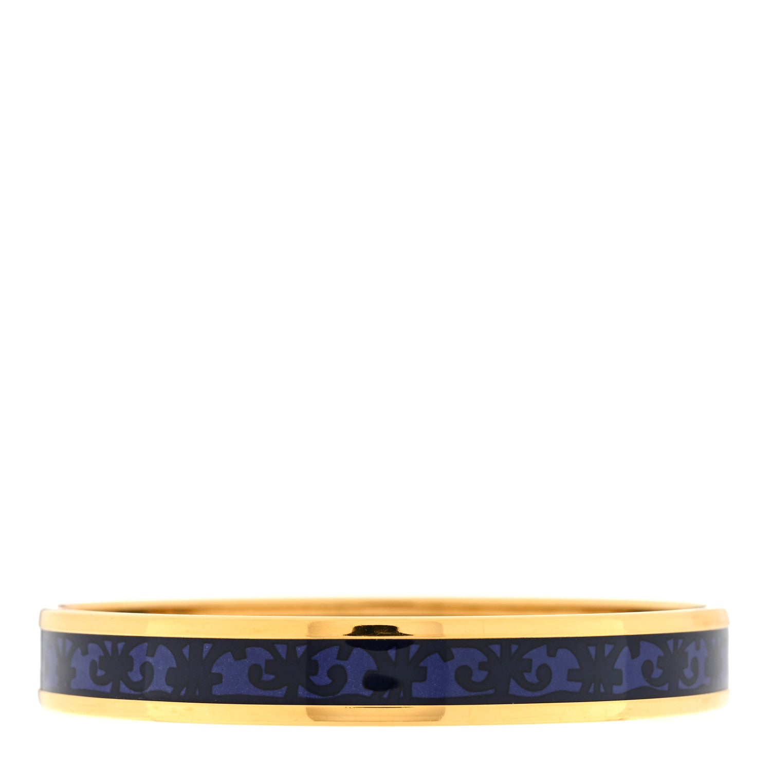 Hermes Enamel Printed Narrow Balcon du Guadalquivir Bracelet 65 Blue 1 of 3