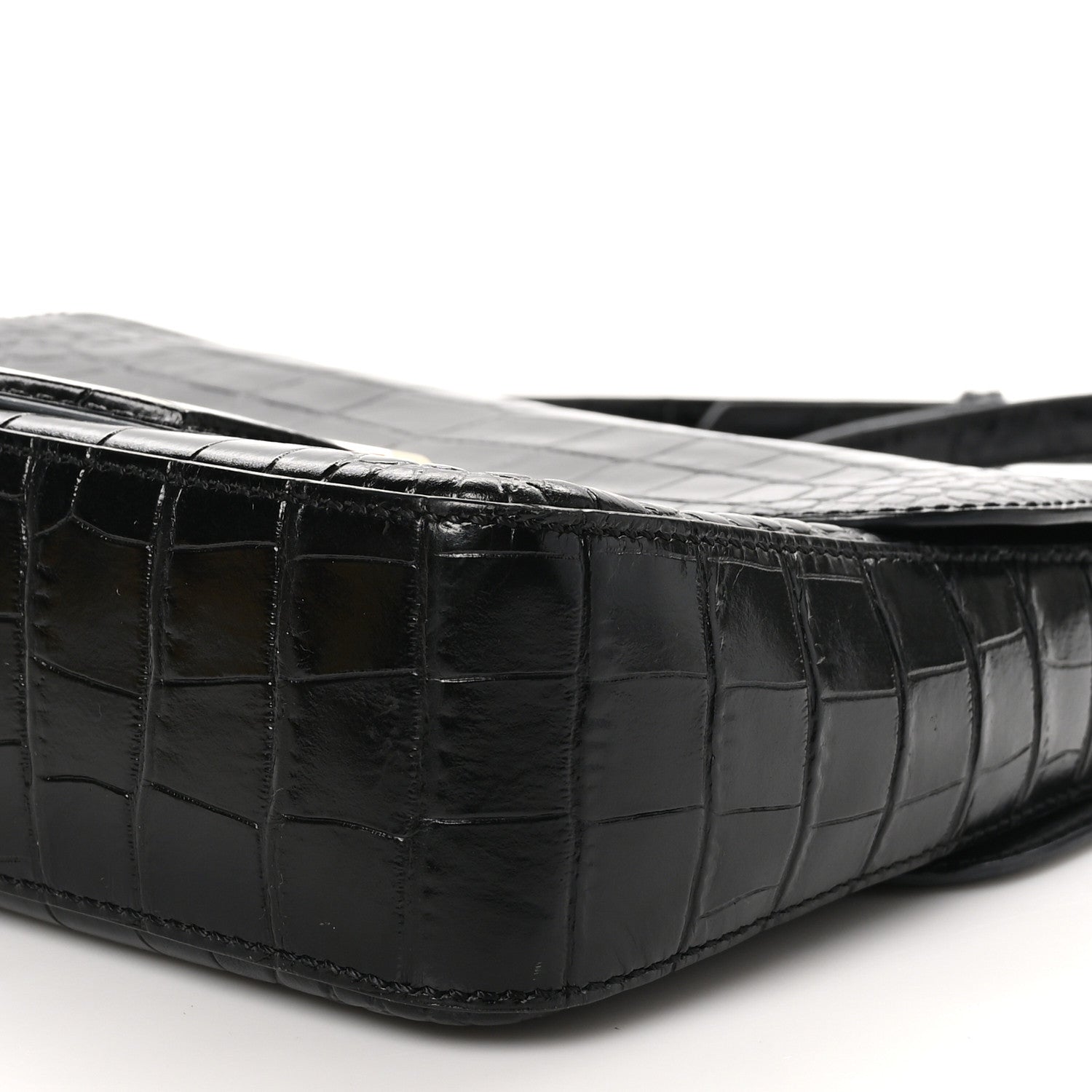 Givenchy Calfskin Crocodile Embossed Small Nobile Shoulder Bag Black 9 of 9