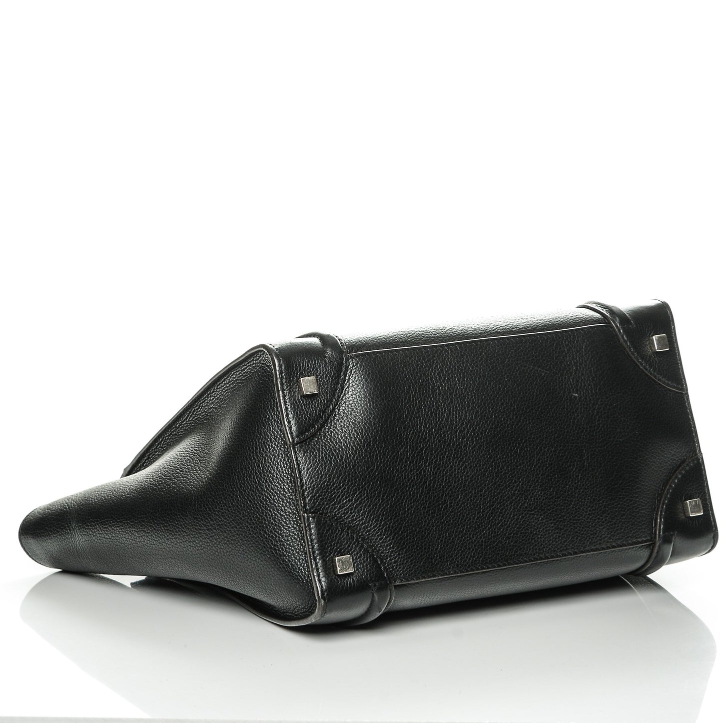 Drummed Calfskin Mini Luggage Black