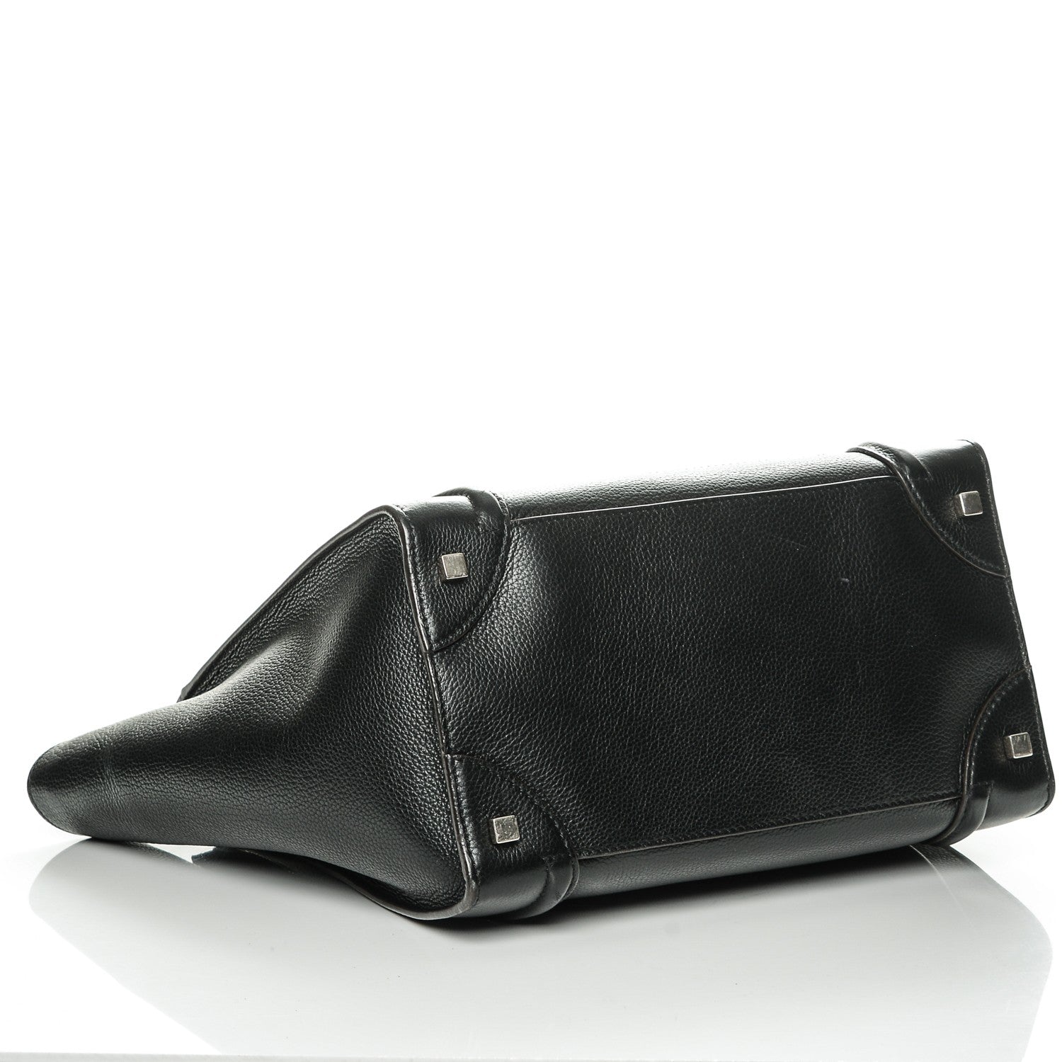 Celine Drummed Calfskin Mini Luggage Black 4 of 6