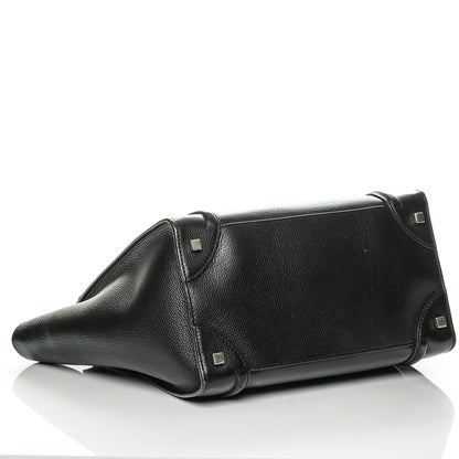 Celine Drummed Calfskin Mini Luggage Black 4 of 6