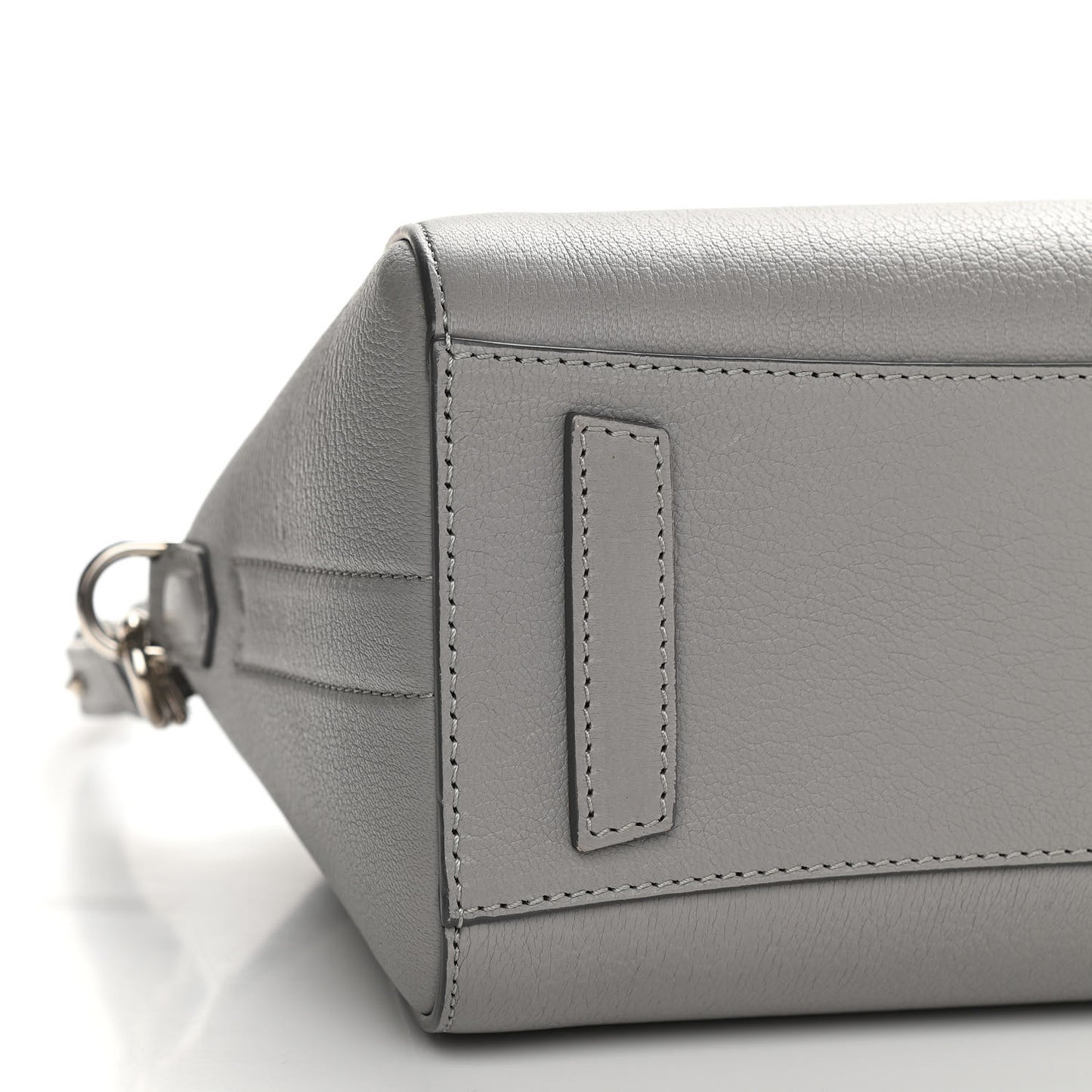 Sugar Goatskin Mini Antigona Pearl Grey