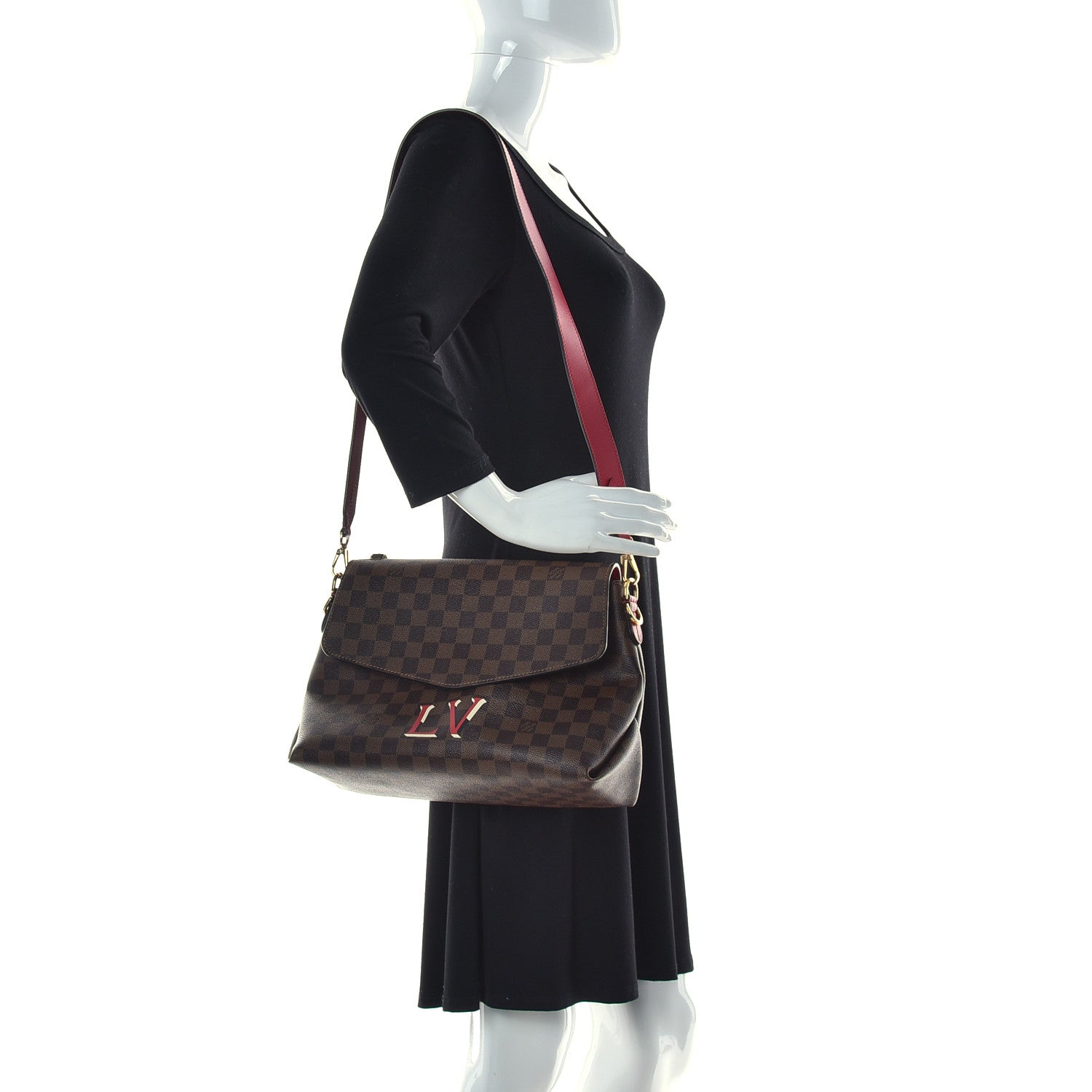 Louis Vuitton Damier Ebene Beaubourg MM Scarlet 2 of 8