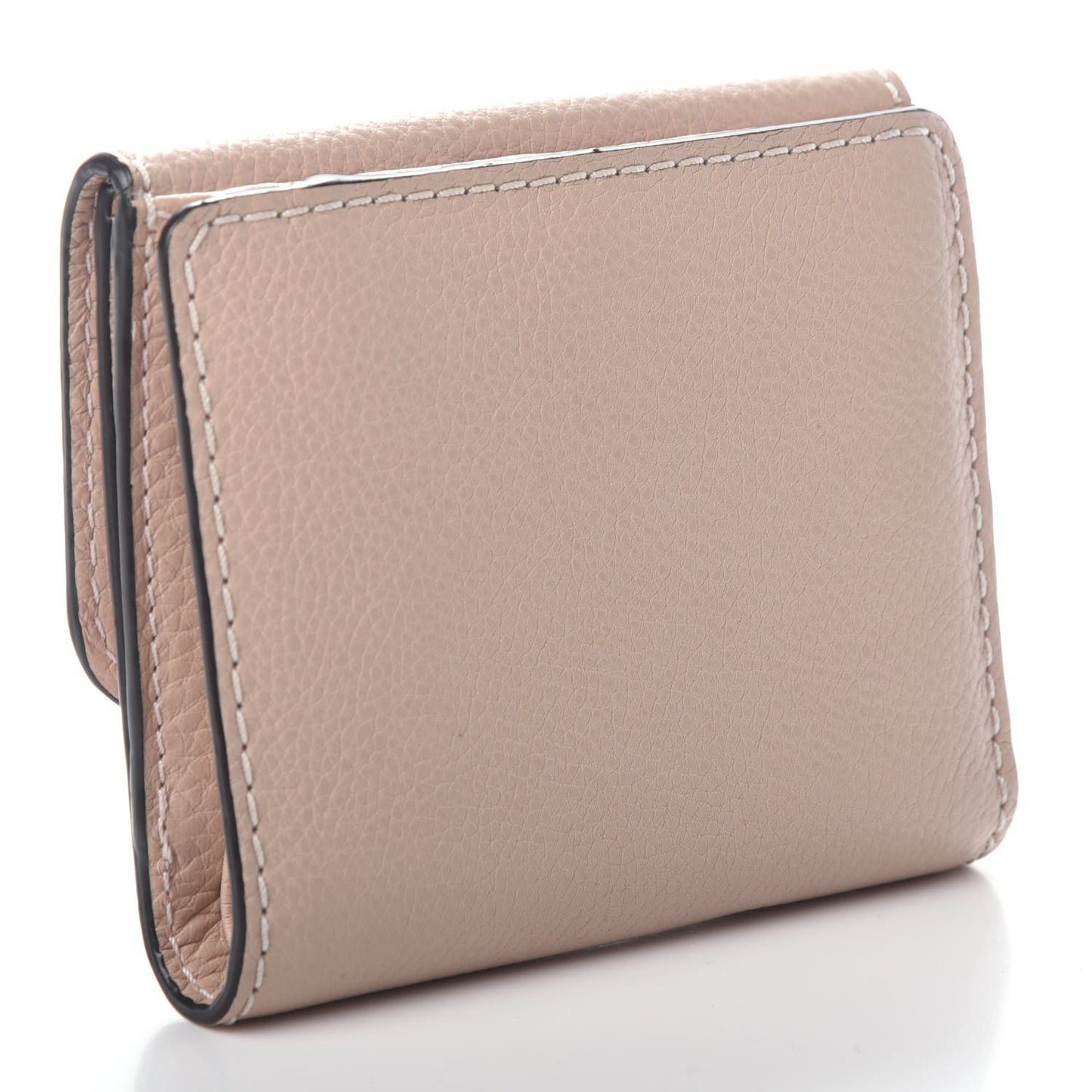 Grained Calfskin Marcie Square Wallet Blush Nude