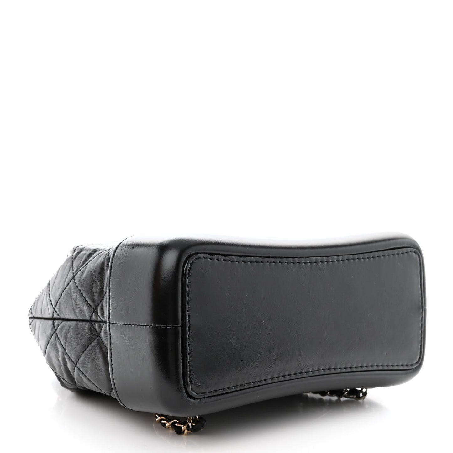 Aged Calfskin Quilted Small Gabrielle Backpack Black
