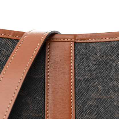 Celine Triomphe Canvas Calfskin Small Bucket Bag Tan 8 of 10