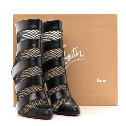 Christian Louboutin Mesh Calfskin Vizu 100 Ankle Boots 37 Black 8 of 8