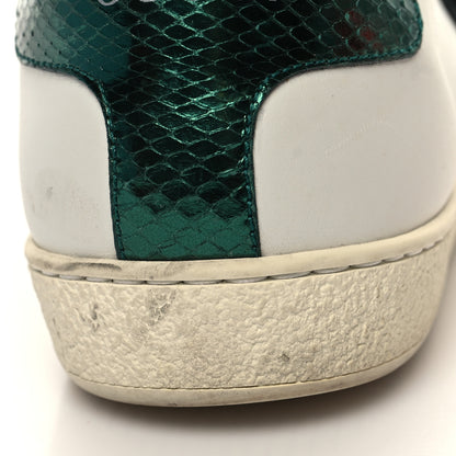 Gucci Calfskin Web Crystal Womens Mouth Ace Sneakers 37.5 White 12 of 12