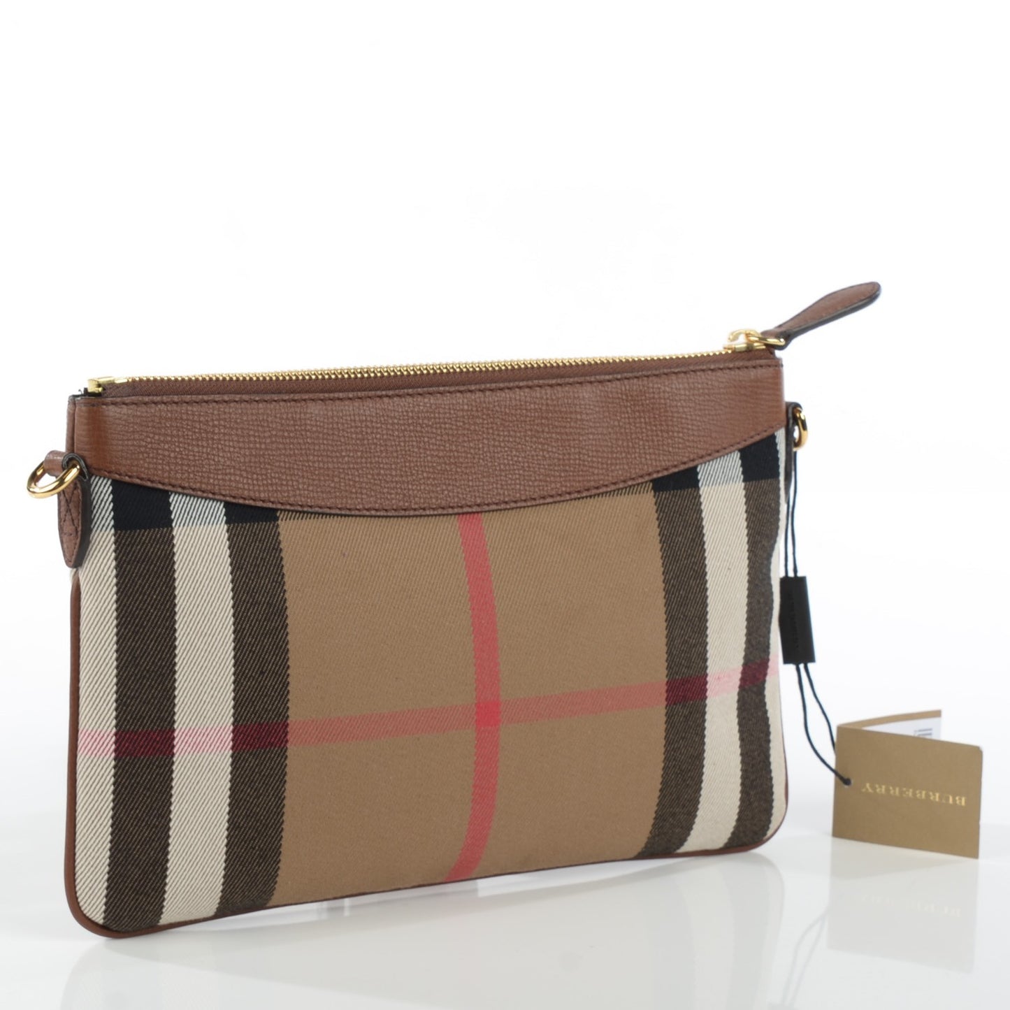 House Check Derby Peyton Crossbody Clutch Bag Tan