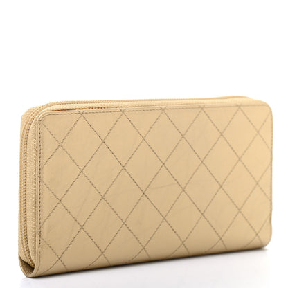 Chanel Metallic Aged Calfskin Quilted Palette Gusset Zip Around Wallet Gold 3 of 9