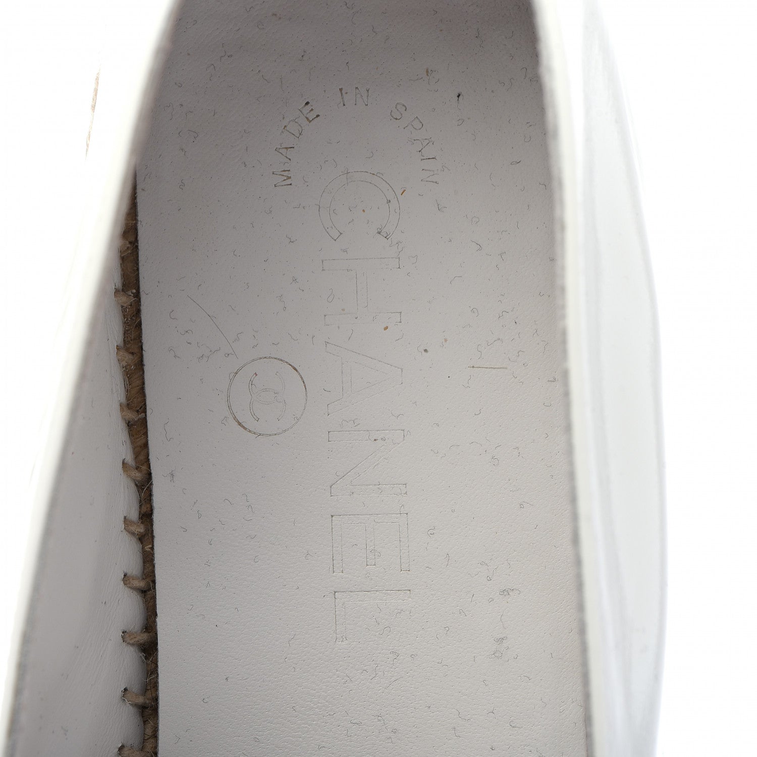 Chanel Patent Calfskin Crystal CC Espadrilles 40 White Black 7 of 8