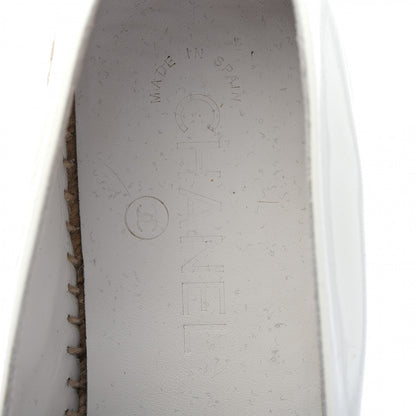 Chanel Patent Calfskin Crystal CC Espadrilles 40 White Black 7 of 8