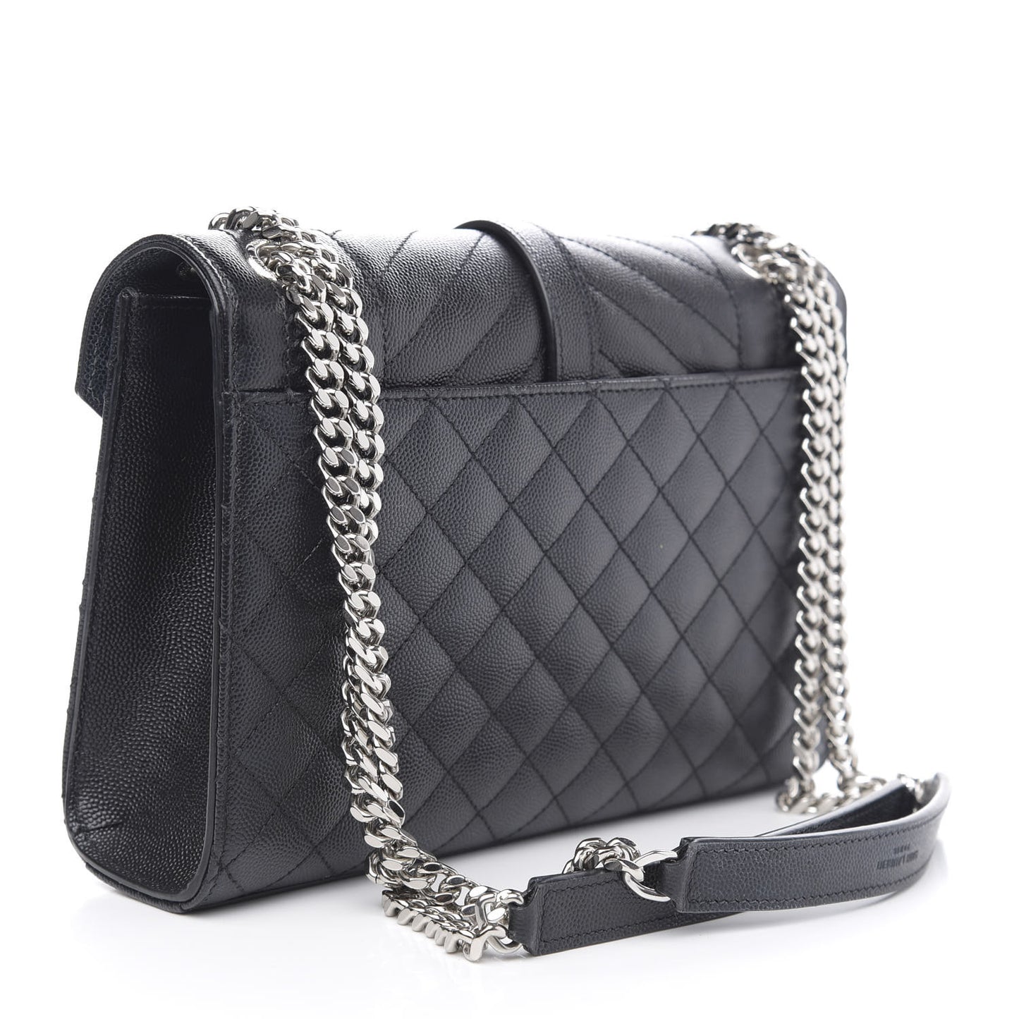 Grain De Poudre Textured Mixed Matelasse Triquilt Medium Monogram Satchel Black