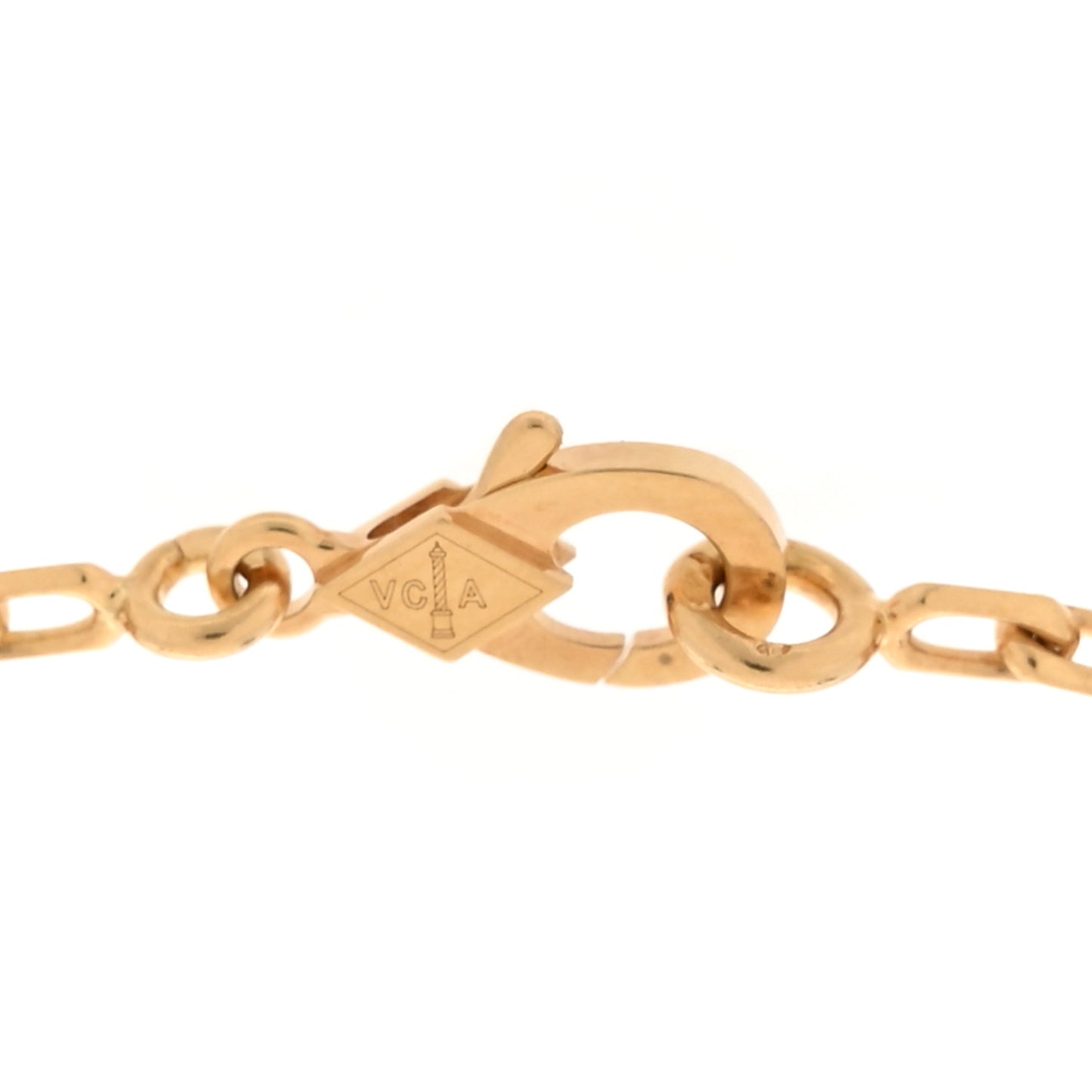18K Yellow Gold Carnelian 5 Motifs Vintage Alhambra Bracelet