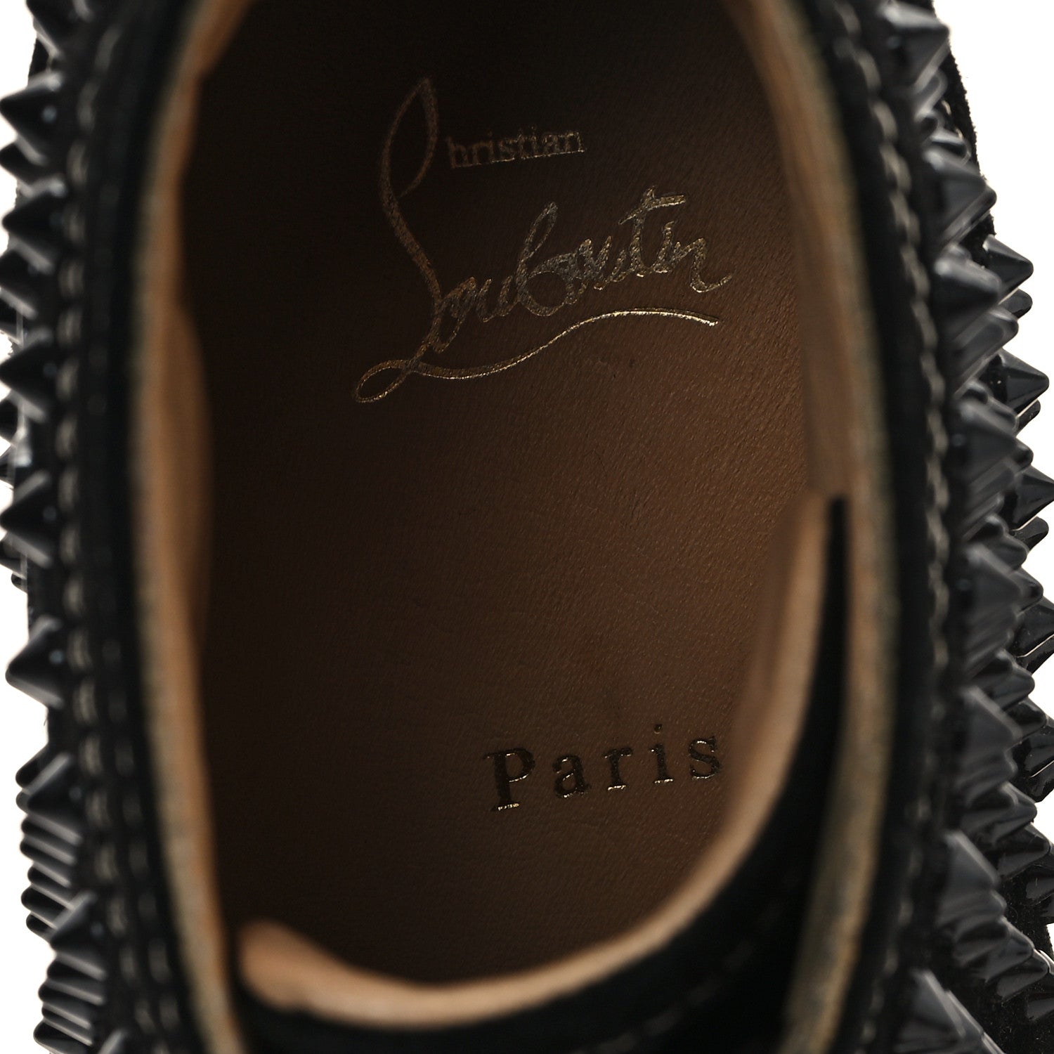 Christian Louboutin Veau Velours Womens Louis Spikes Flat Sneakers
