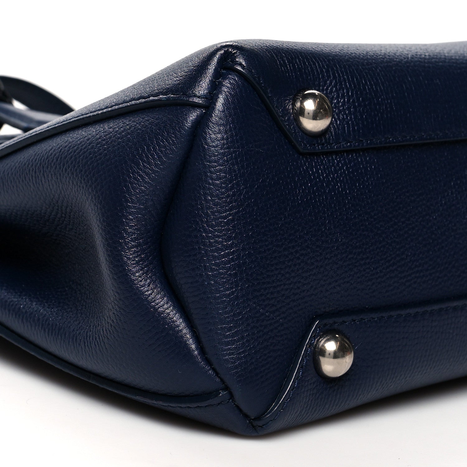 Burberry Grainy Calfskin House Check Small Banner Tote Regency Blue 11 of 13