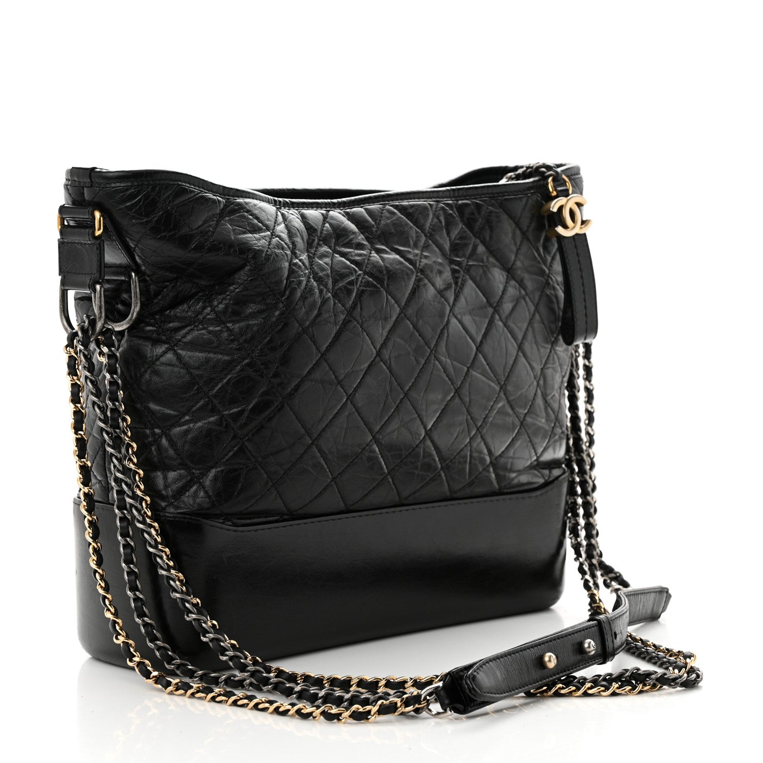 Chanel Aged Calfskin Quilted Large Gabrielle Hobo Black 3 of 13