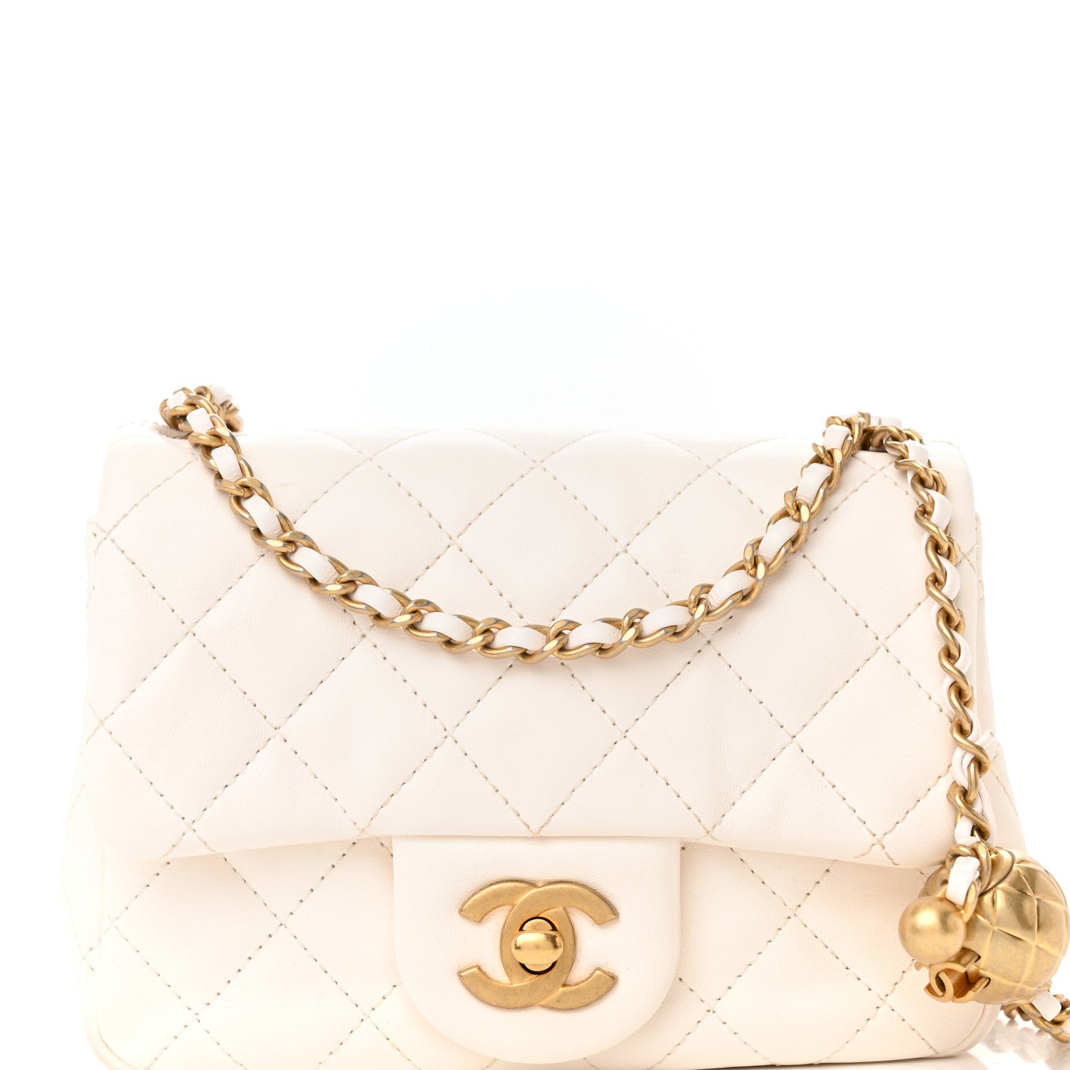 Chanel Lambskin Quilted Mini Pearl Crush Flap White 8 of 12
