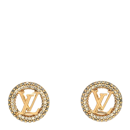Louis Vuitton Metal Crystal Louise By Night Earrings Gold 1 of 4