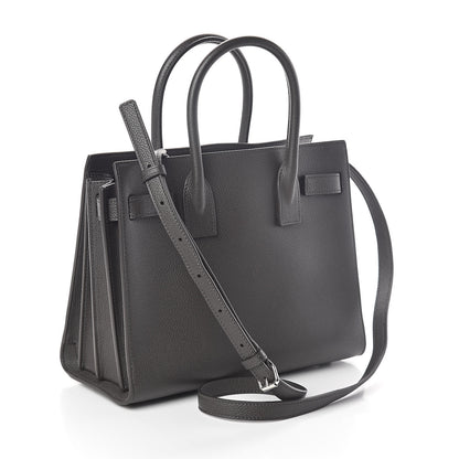 Saint Laurent Grained Calfskin Baby Sac De Jour Coal 3 of 9