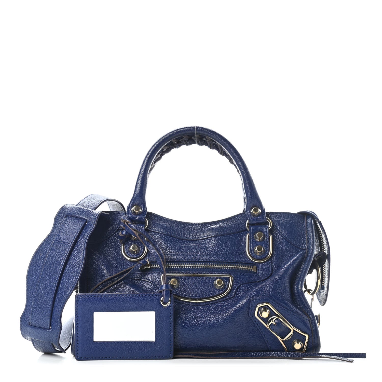 Balenciaga Chevre Gold Metallic Edge Hardware Mini City Bleu Roi 1 of 9