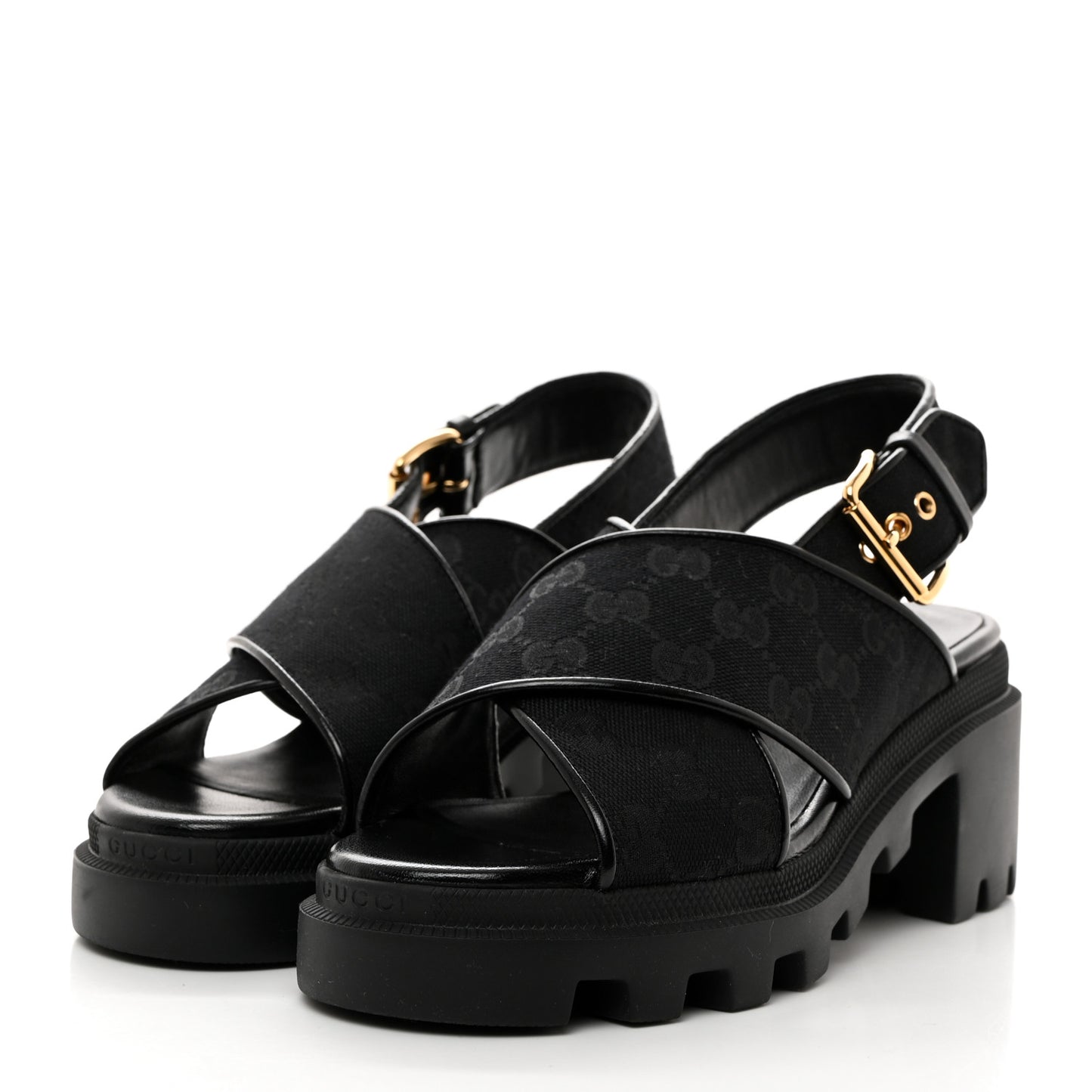 Monogram Granada Kid Trip 40/72mm Lug Sole Sandals 37 Black