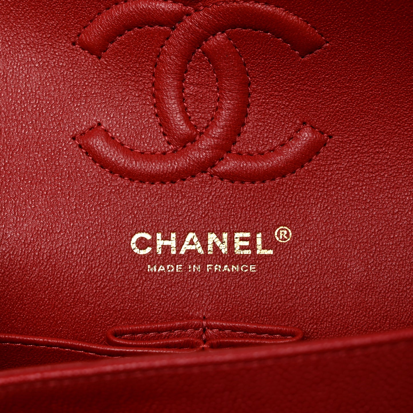 Caviar Quilted Small Double Flap Red