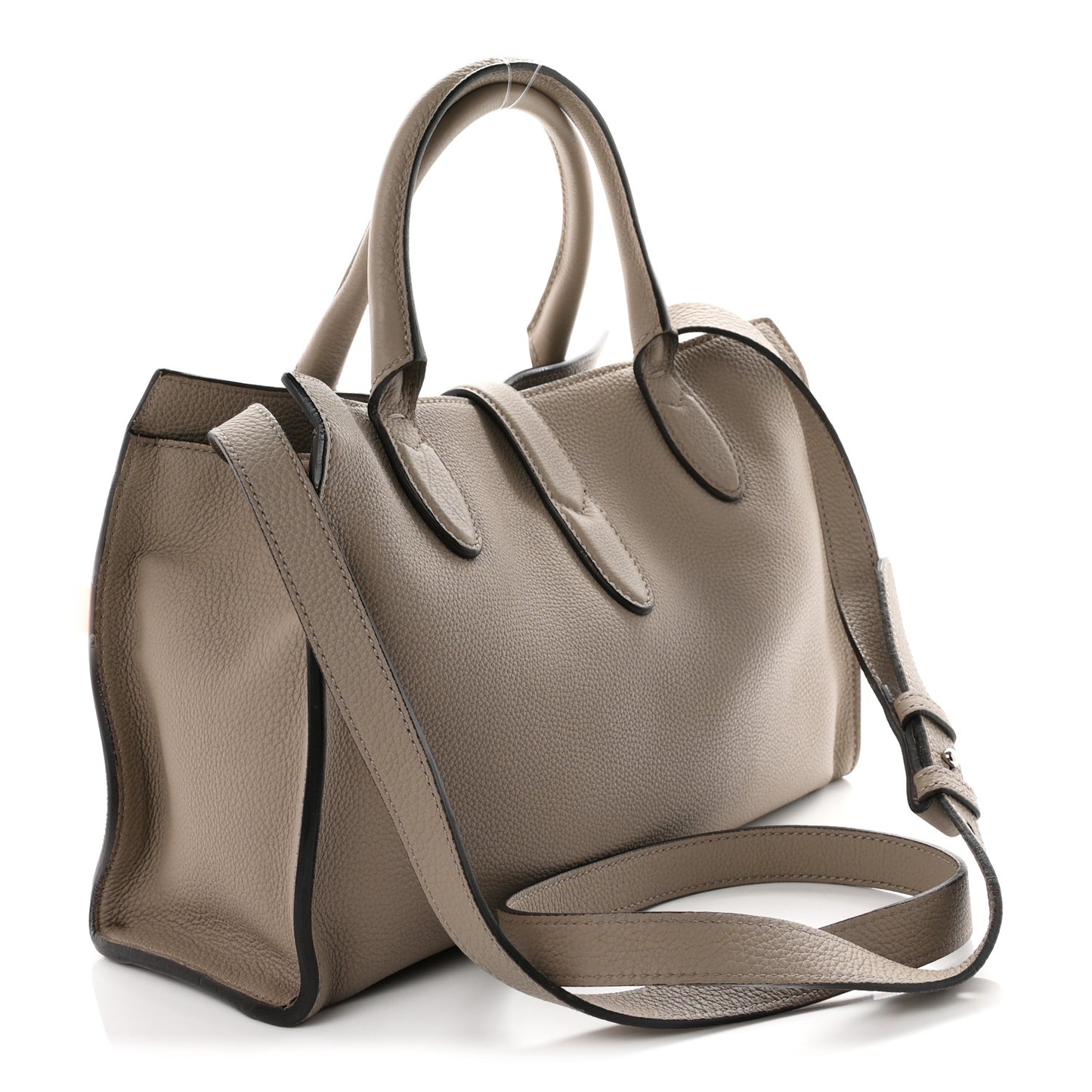 Soft Calfskin Small Jackie Top Handle Bag Taupe