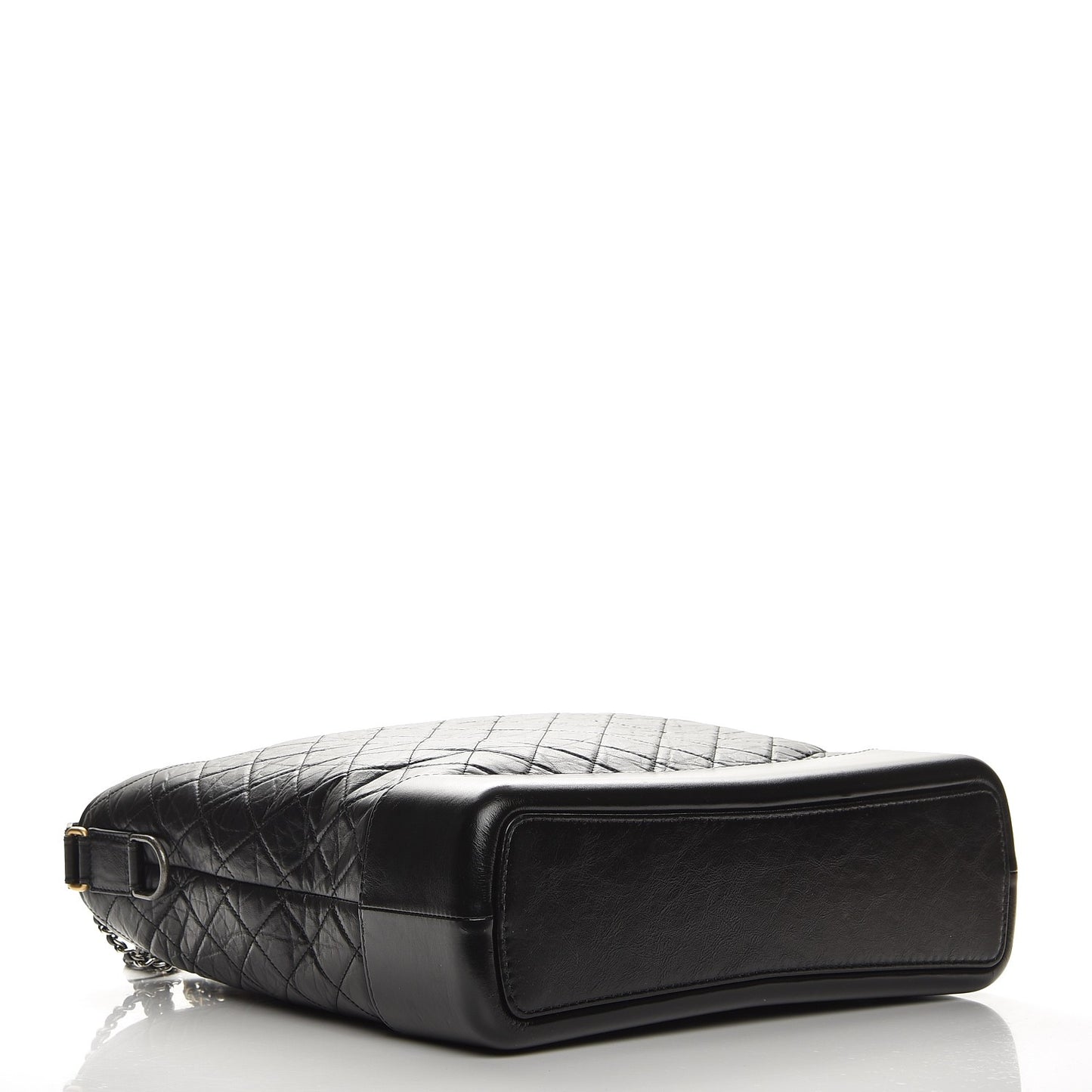 Aged Calfskin Quilted Large Gabrielle Hobo Black