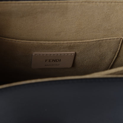 Fendi Vitello Liberty Bi-Color FF 1974 Embossed Kan U Shoulder Bag Black Maya 9 of 11