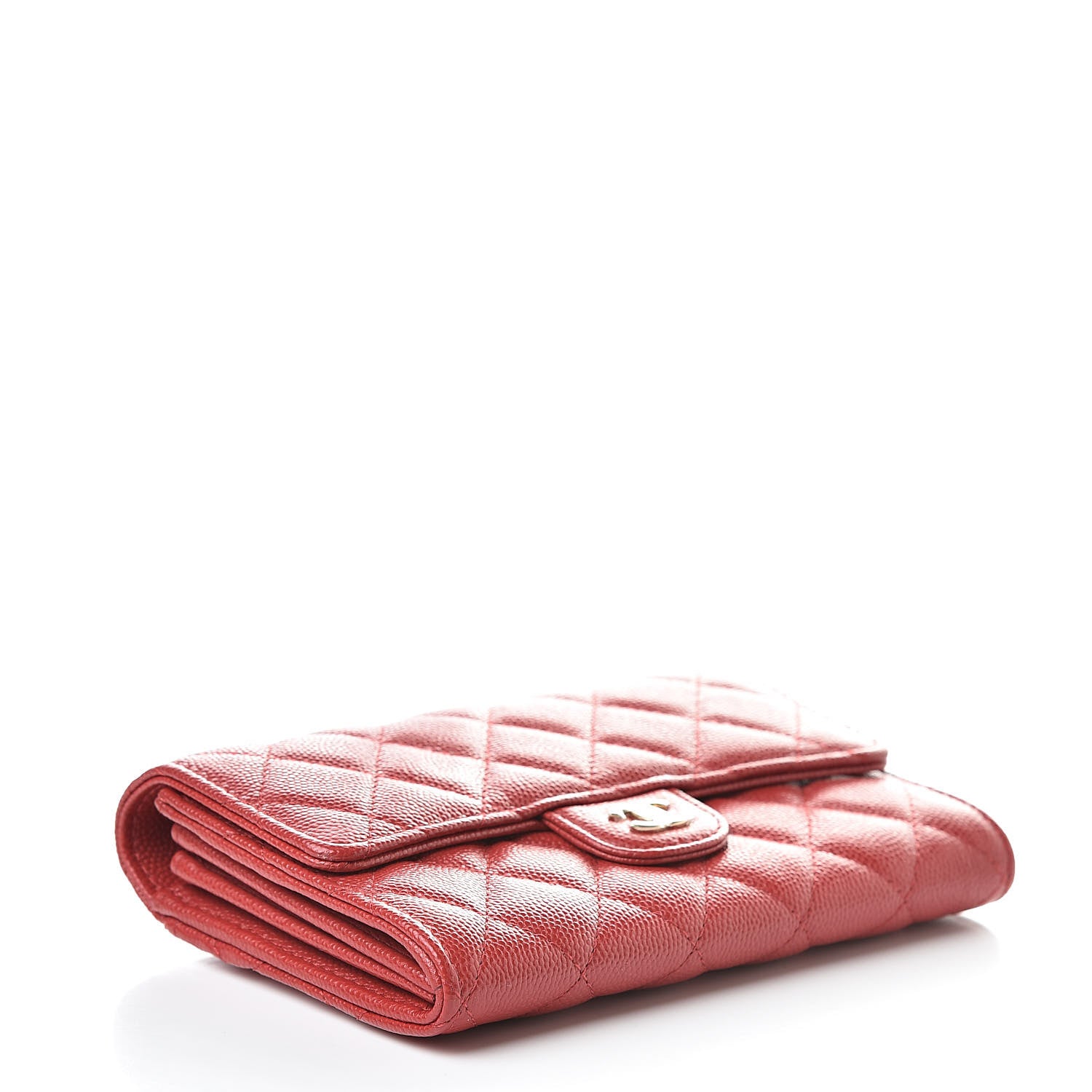 Chanel Caviar Quilted Medium Flap Wallet Red 4 of 10