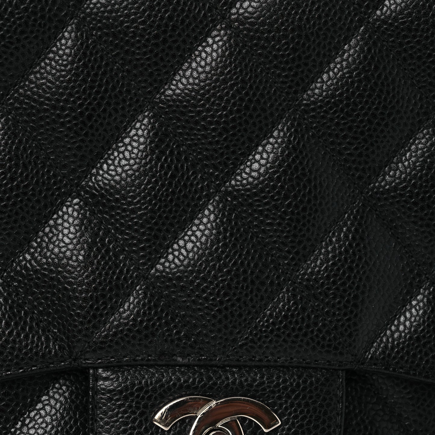 Caviar Quilted Jumbo Double Flap Black