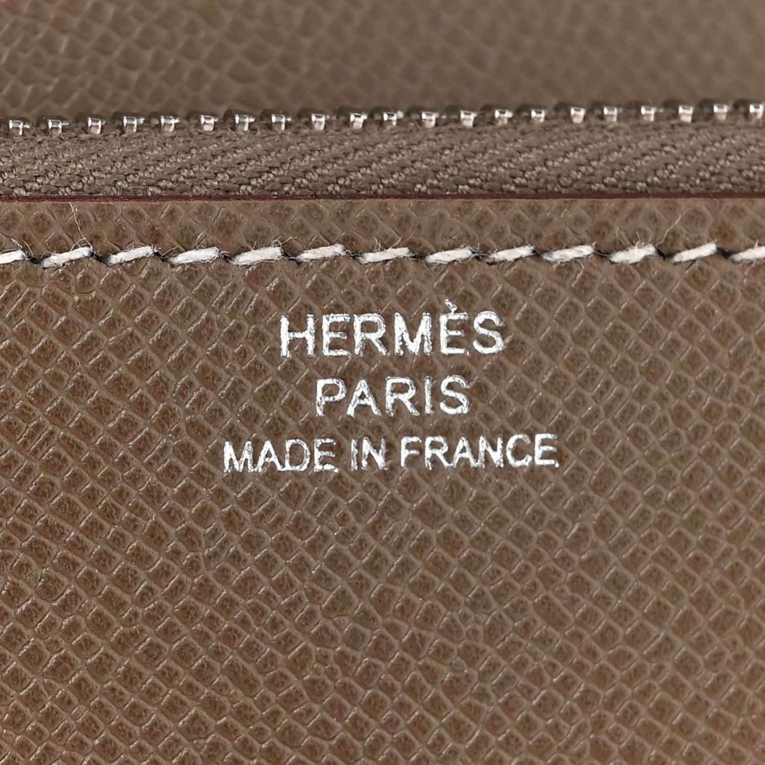 Hermes Madame Calfskin Charniere Compact Wallet Etoupe 6 of 7