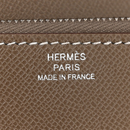 Hermes Madame Calfskin Charniere Compact Wallet Etoupe 6 of 7